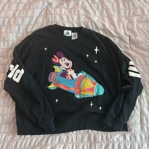 Disney Minnie Mouse Black Space Mountain Crewneck (L)